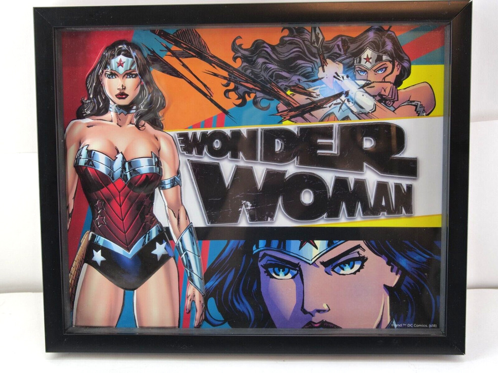 Wonder Woman DC Comics 3D Print‎ Glass Framed Wall Picture Decoration